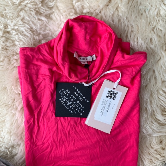 Layeur NWT long sleeve turtleneck jersey pink top - M - Picture 2 of 2
